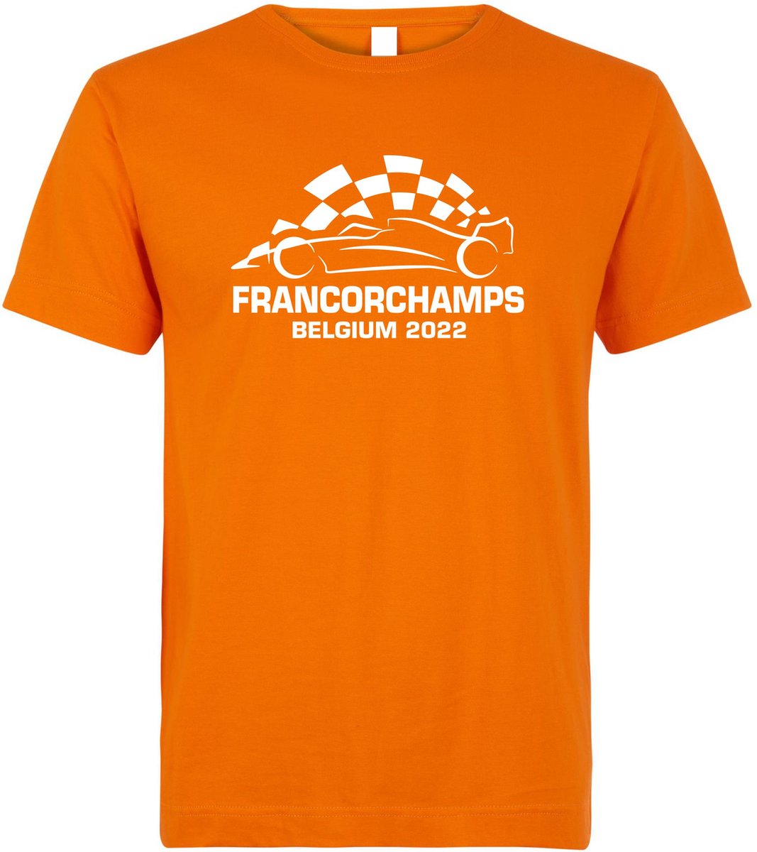 T-shirt Francorchamps Belgium 2022 met raceauto | Max Verstappen / Red Bull Racing / Formule 1 fan | Grand Prix Circuit Spa-Francorchamps | kleding shirt | Oranje | maat M